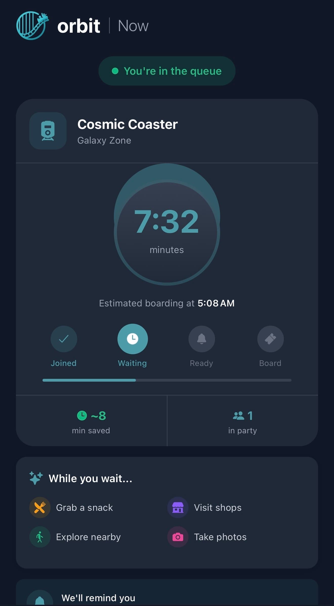 Orbit App - Queue Status